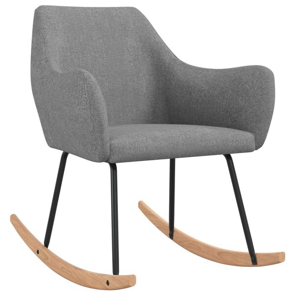 vidaXL Schommelstoel stof lichtgrijs
