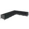 vidaXL 8-delige Loungeset met kussens poly rattan donkergrijs