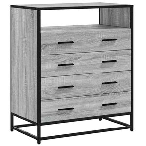 vidaXL Ladekast 70x41x83,5 cm bewerkt hout grijs sonoma eikenkleurig