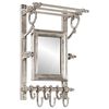 vidaXL Bagagerek met kleerhangers wandmontage aluminium