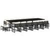 vidaXL 17-delige Tuinset met kussens poly rattan zwart