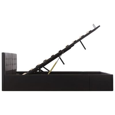 vidaXL Bedframe hydraulisch kunstleer zwart 180x200 cm