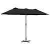 vidaXL Tuinparasol Zwart 370 x 197 x 239 cm Poedergecoat staal