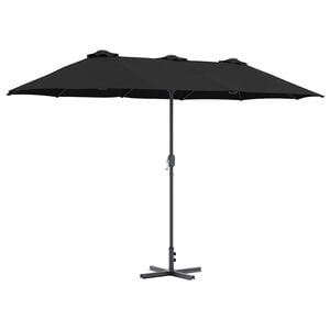 vidaXL Tuinparasol Zwart 370 x 197 x 239 cm Polyester en Aluminium