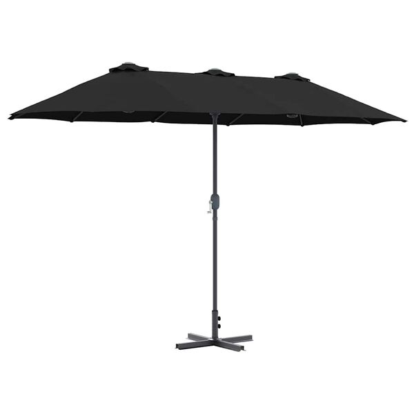 vidaXL Tuinparasol Zwart 370 x 197 x 239 cm Poedergecoat staal