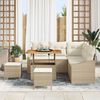 vidaXL Tuinbankenset met kussen 8 pcs Beige poly rattan