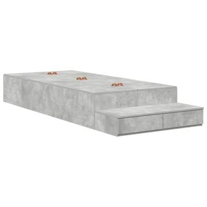 vidaXL Opbergbedframe met lade Beton Grijs 80 cm Bewerkt hout