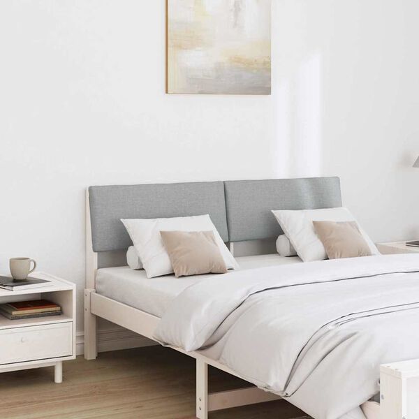 vidaXL Gestoffeerd hoofdbord Lichtgrijs 160 cm Massief grenenhout