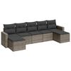 vidaXL 7-delige Loungeset met kussens poly rattan grijs