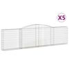 vidaXL Schanskorven 5 st gewelfd 400x30x100/120 cm ijzer
