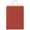vidaXL Papieren zakken 250 st met hengsels 32x12x42 cm rood