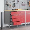 vidaXL Werk kast met lade 2 pcs Rood en Grijs 100 x 55 x 85 cm
