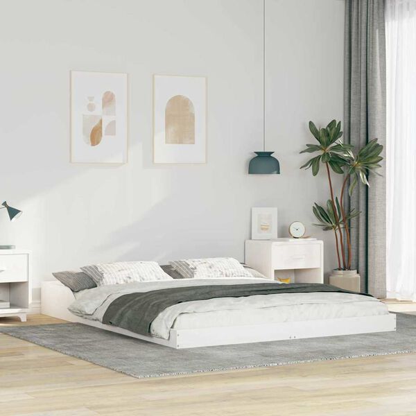 vidaXL Bedframe Wit 140 x 200 cm Massief grenenhout