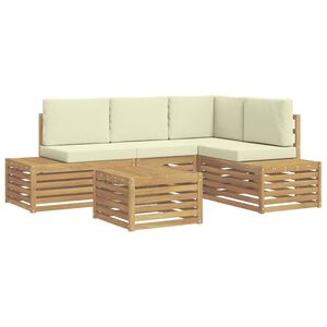 vidaXL Buiten bankenset met kussen Wit 59 x 59 x 37 cm Polyester