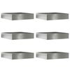 vidaXL Gazonrand 6 st 60 x 60 x 13 cm Gegalvaniseerd staal zilver