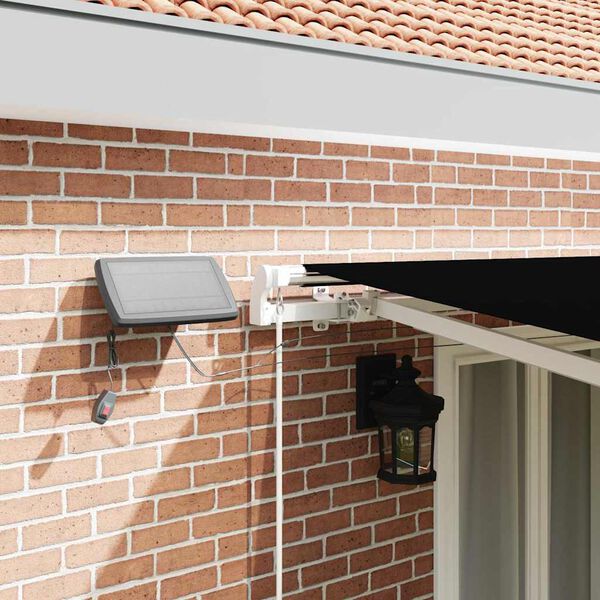 vidaXL Inklapbaar Zonnescherm Zwart 500 &times; 350 cm Stof en Staal