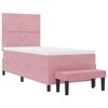 vidaXL Boxspring bed met matras Roze 100 x 200 cm Fluweel