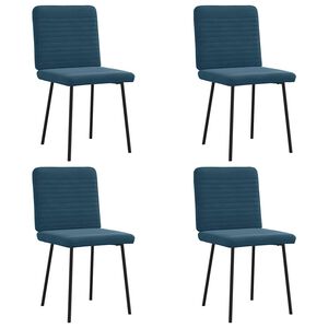 vidaXL Eetkamerstoelen 4 st fluweel blauw
