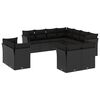 vidaXL 11-delige Loungeset met kussens poly rattan zwart