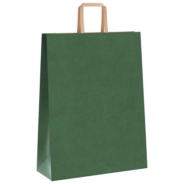 vidaXL Papieren zakken 50 st met hengsels 32x12x42 cm groen