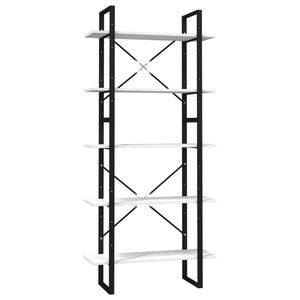 vidaXL Boekenkast met 5 schappen 80x30x175 cm grenenhout wit