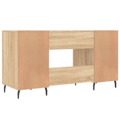 vidaXL Bureau 140x50x75 cm bewerkt hout sonoma eikenkleurig