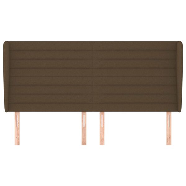 vidaXL Hoofdbord met randen 163x23x118/128 cm stof donkerbruin