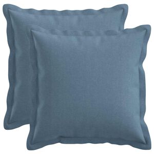 vidaXL Kussensloop 2 st HOUTEN Jeans Blauw 30 x 30 cm Faux Linnen