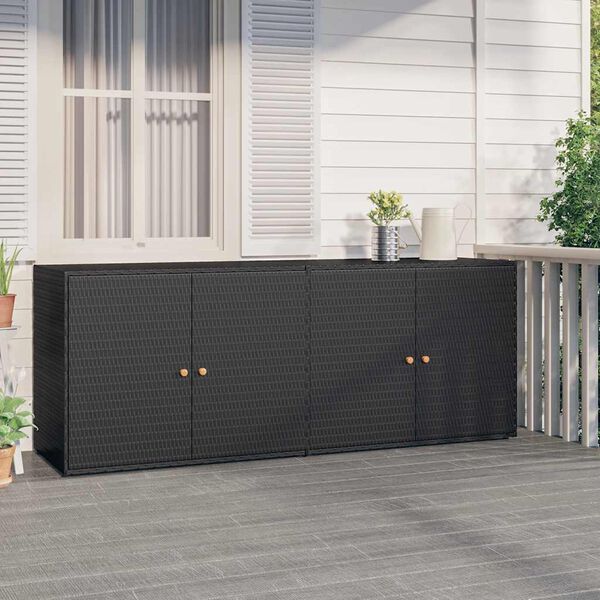 vidaXL Tuinkast Zwart 198x55,5x80 cm Poly Rattan
