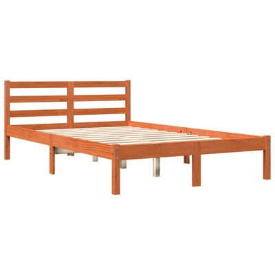 vidaXL Bedframe massief grenenhout wasbruin 140x200 cm