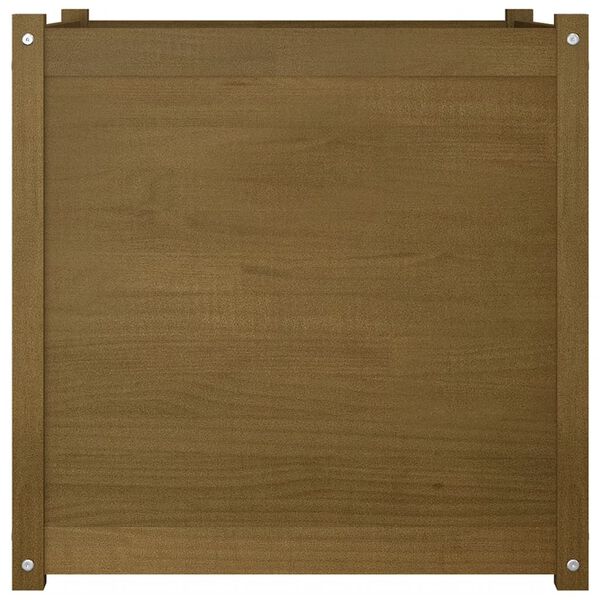 vidaXL Plantenbak 70x70x70 cm massief grenenhout honingbruin