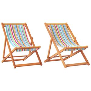 vidaXL Opklapbare stoelen, 2 stuks, meerkleurige stof