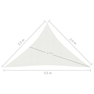 vidaXL Zonnezeil 160 g/m² 2,5x2,5x3,5 m HDPE wit