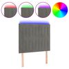 vidaXL Hoofdbord LED 80x5x118/128 cm fluweel lichtgrijs