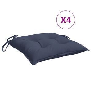 vidaXL Stoelkussens 4 st 40x40x7 cm oxford stof marineblauw
