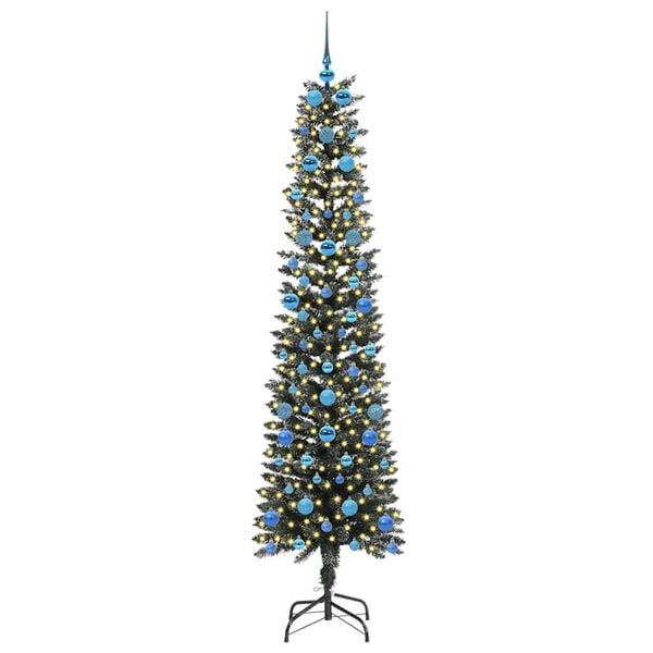 vidaXL Kunstkerstboom met 300 LED Groen 210 cm PVC en Plastic en Staal