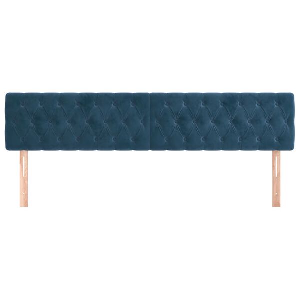 vidaXL Hoofdborden 2 st 90x7x78/88 cm fluweel donkerblauw