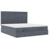 vidaXL Ottoman bed met matrassen 180x200cm fluweel donkergrijs