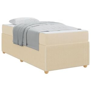 vidaXL Bedframe met matras Cr&egrave;me 80 x 200 cm Stof