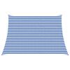 vidaXL Zonneschaduwzeil Blauw en Wit 4 / 5 x 3 m HDPE