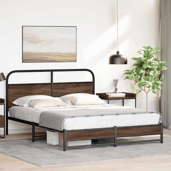vidaXL Bedframe zonder matras bewerkt hout bruin eikenkleur 150x200 cm