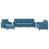 vidaXL 4-delige Loungeset met kussens fluweel blauw