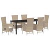 vidaXL Tuin eettafelset 7 st Beige poly rattan