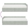 vidaXL Hoekbedframe met Matras Anders 2 pcs Lichtgrijs Fluweel
