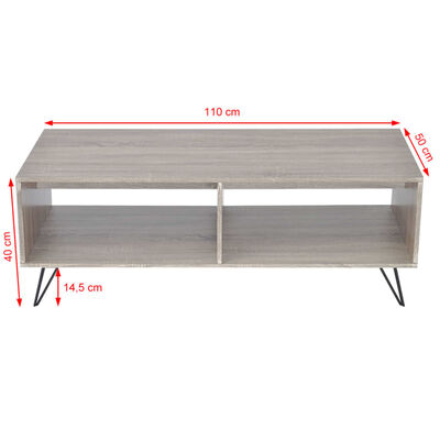 vidaXL Tv-meubel/salontafel 110x50x40 cm grijs