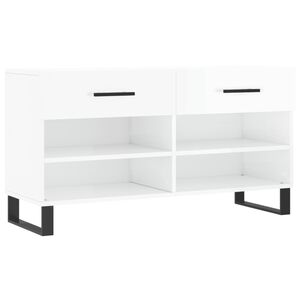vidaXL Schoenenbank 102x35x55 cm bewerkt hout hoogglans wit