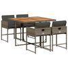 vidaXL 5-delige Tuinset met kussens poly rattan grijs