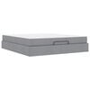vidaXL Bedframe met matras 2 st Lichtgrijs Stof
