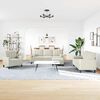 vidaXL 4-delige Loungeset met kussens en bolsters fluweel crèmekleurig