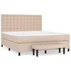 vidaXL Boxspring met matras kunstleer cappuccinokleurig 160x200 cm